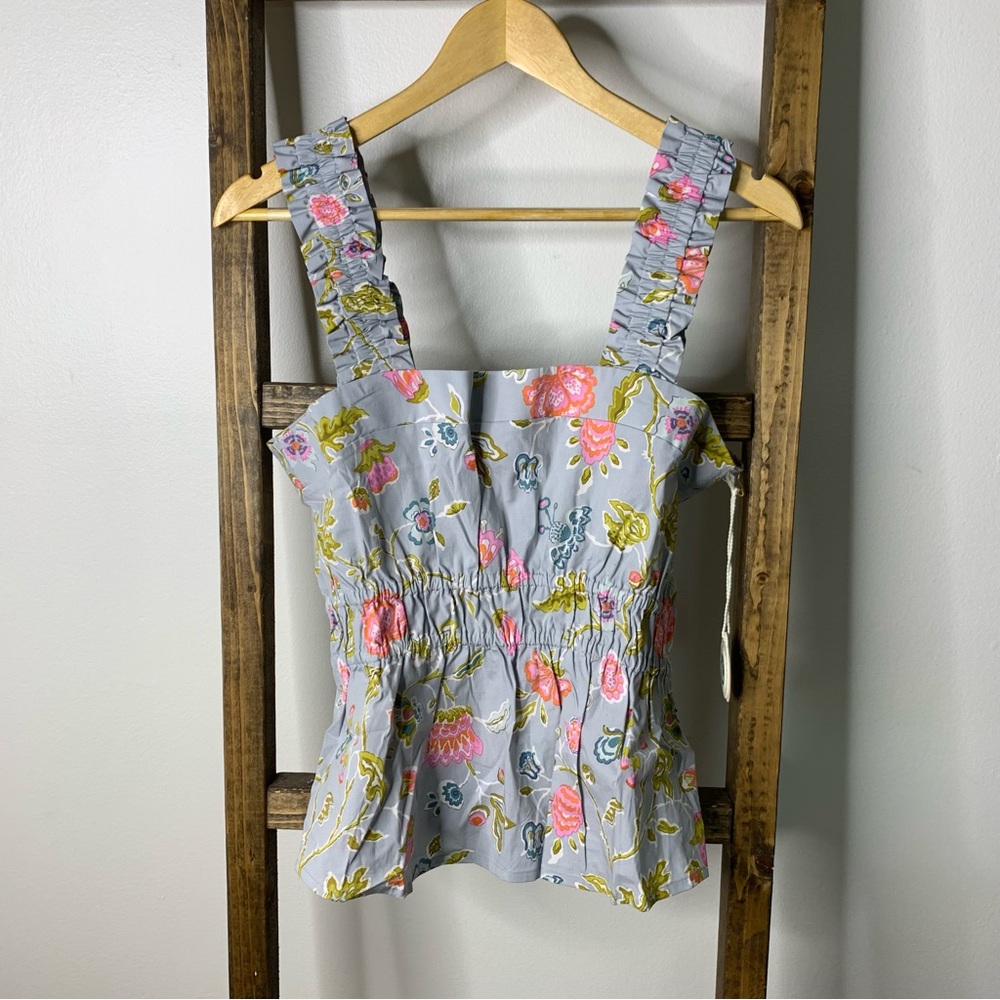 Spartina 449 Daisy Peplum Floral Print Jane Sleeveless Top